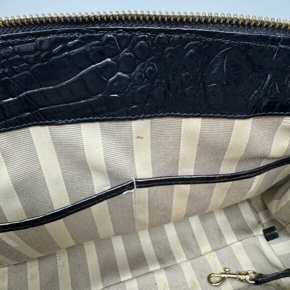 Brahmin Alice Carry All Shoulder Bag Tri Texture Ivory Gray Black Charm READ - Picture 14 of 14